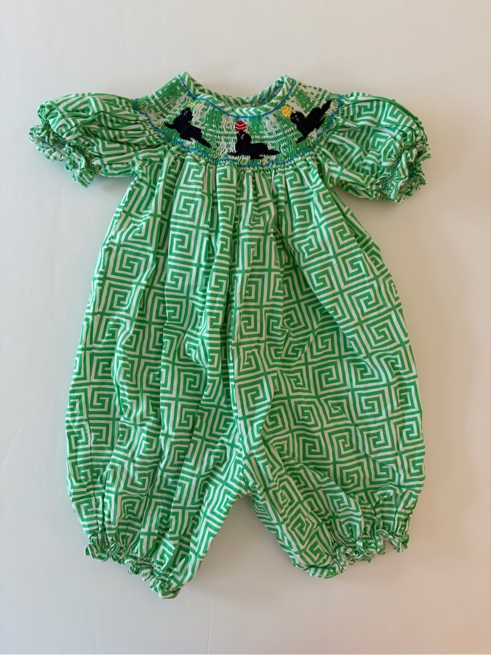Mom And Me Infant Hand Smocked Circus Seals Baby Romper Size 6 Months